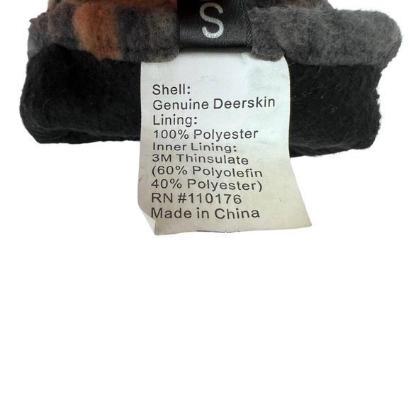 3M Thinsulate Camouflage Deerskin Gloves Cinched Wrist 40 gram Adult Small - Picture 6 of 11